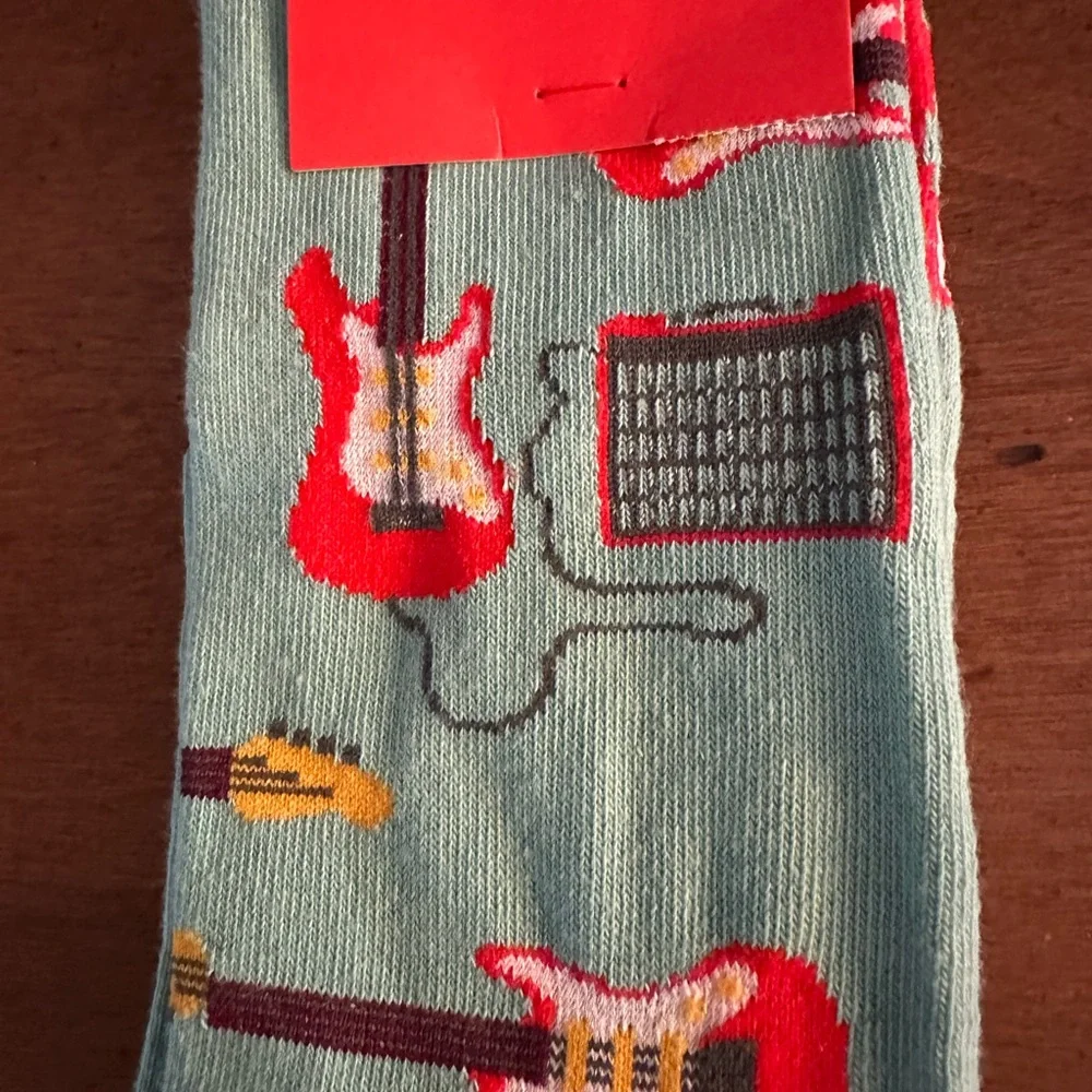Fender Men's Blue Guitar Socks